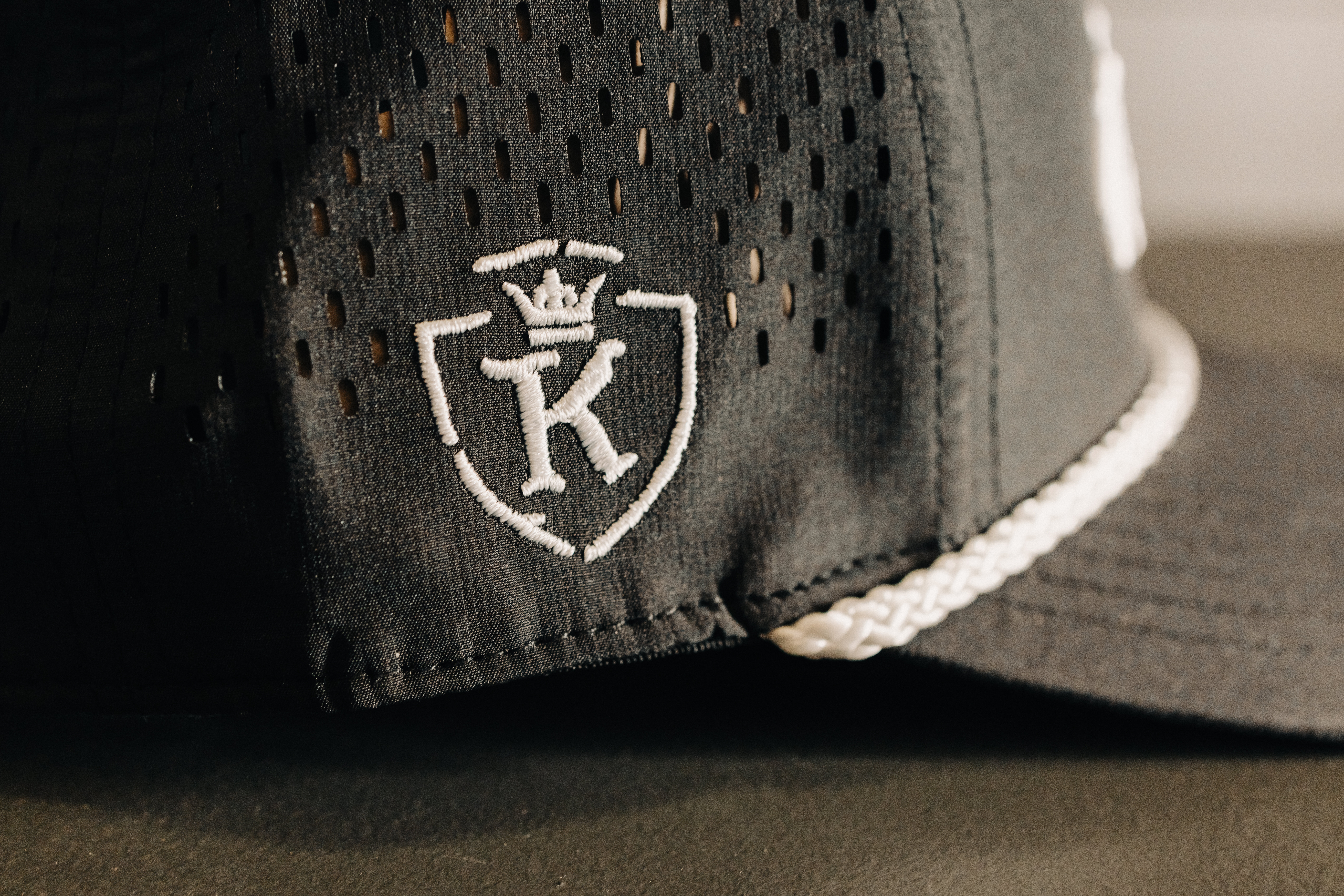 Branded hoodie close-up