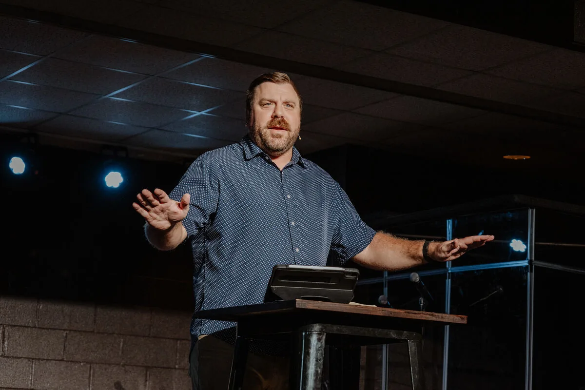 Teaching during the service.