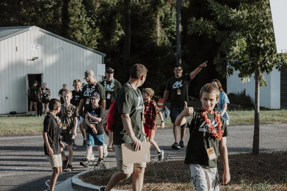 Children heading outside together.