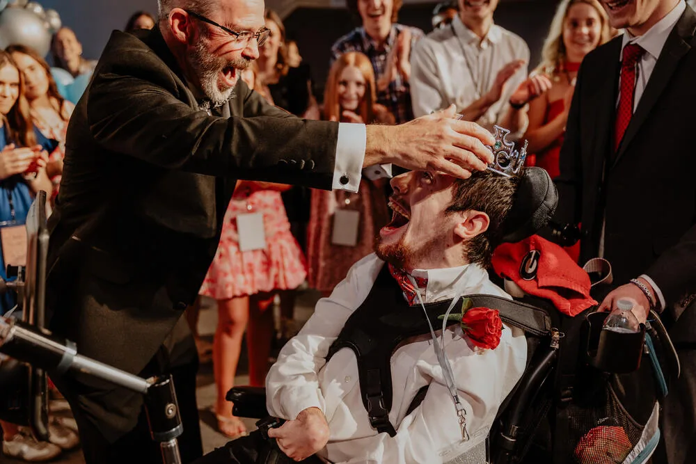 A guest being crowned.