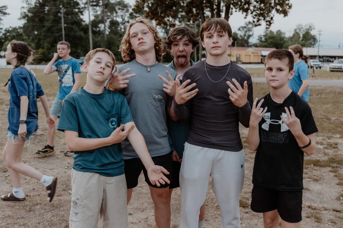 A group of students outside.